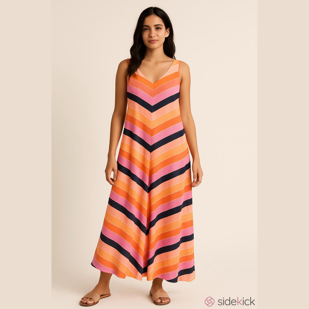 Nwt Emma & Michele striped flowy maxi dress S
